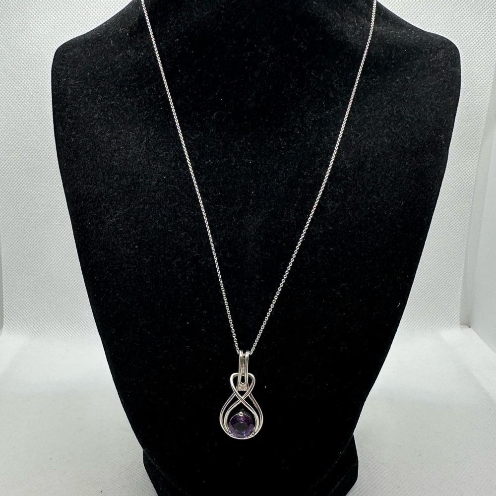 Amethyst diamond necklace